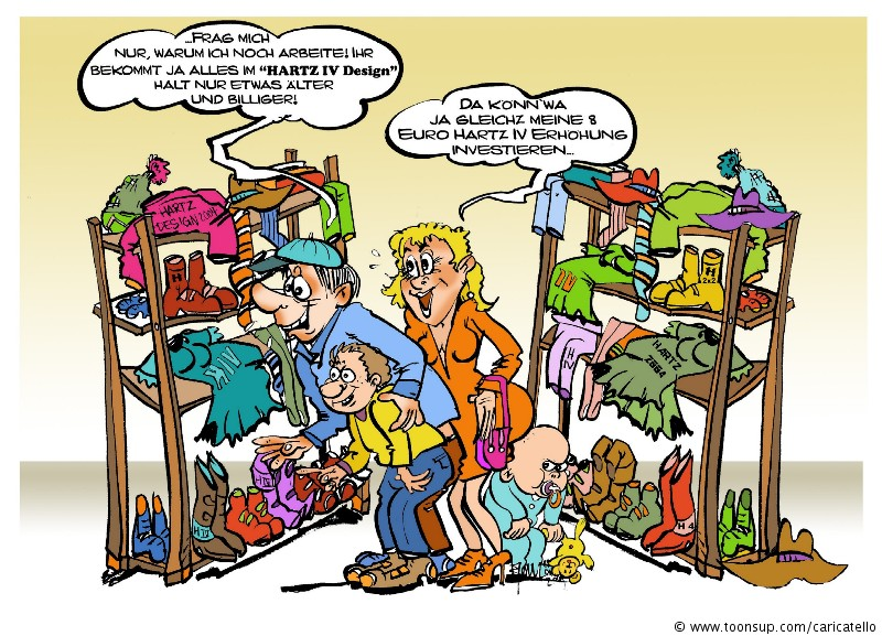 Cartoon: Hartz IV Kleiderkammer 1