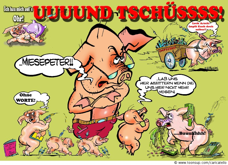 Cartoon: An alle Boykottierer meiner SCHWEINECARTOONS! 1