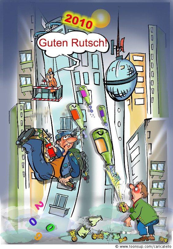 Cartoon: Silvestergrüsse 2009/10 1