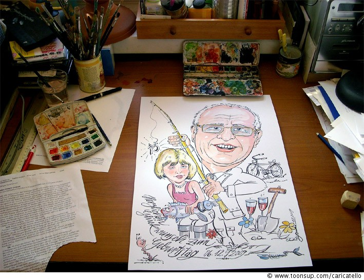 Illustration: Auftragsarbeit  (Arbeitstischambiente) 2