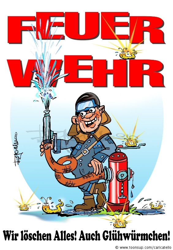 Cartoon: T-Shirtaufdruck für einen Feuerwehrmann 1
