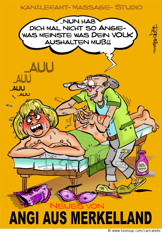 Cartoon: Massagestudio im Kanzleramt   (Angie VI) 1