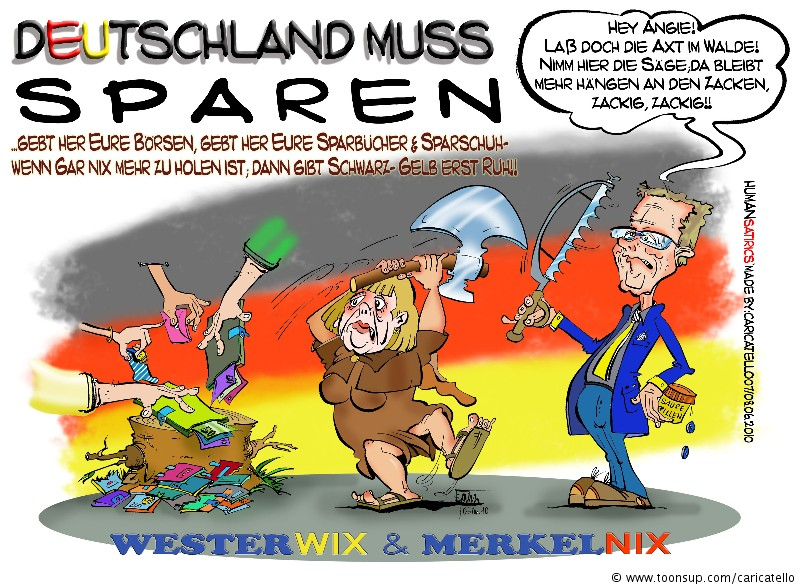 Cartoon: Der Hammer,dass Beil;Sparen ist Geil! 1
