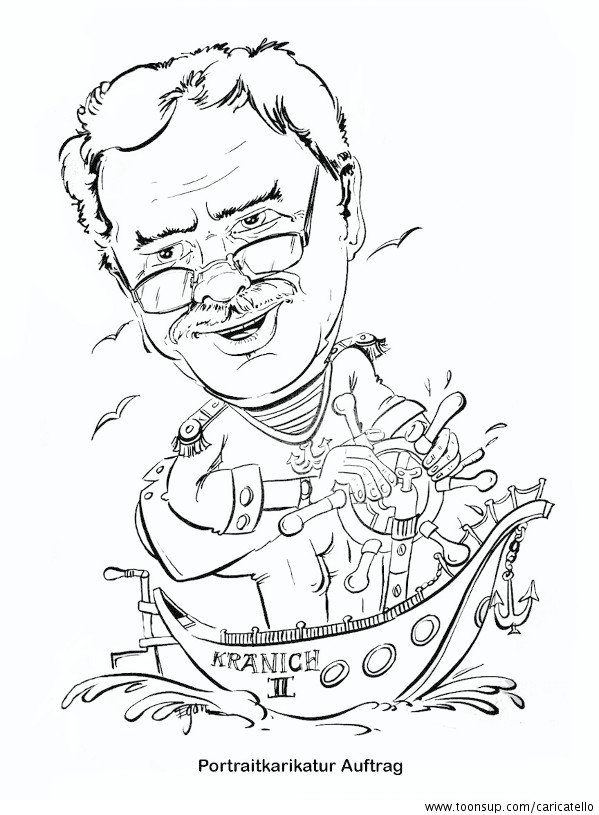 Cartoon: Auftragsarbeit Jubiläum Portraitkarikatur 1