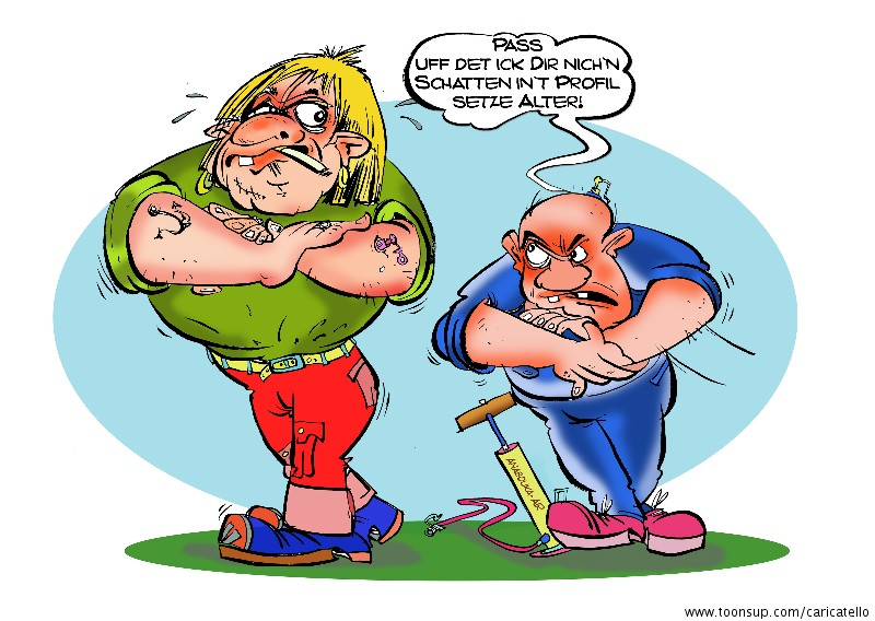 Cartoon: Kraftprotze unter sich.... 1