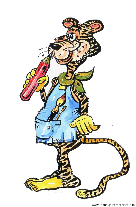 Cartoon: Conipa 'Papiertiger' (Logo/Maskottchen) 1