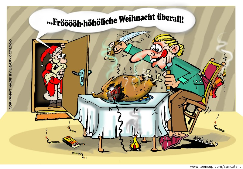 Cartoon: Essen mit Sprengraft 1