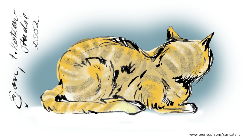 Cartoon: Katzenstudie SW/und coloriert 2002 1