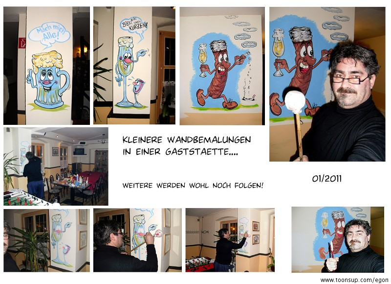 Cartoon: Wandbemalungen Gaststätte 1