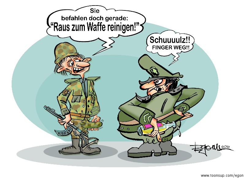 Cartoon: Waffe reinigen.... 1