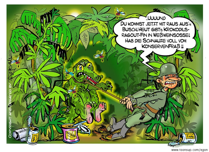Cartoon: Krokodils-Ragout-Fin 1