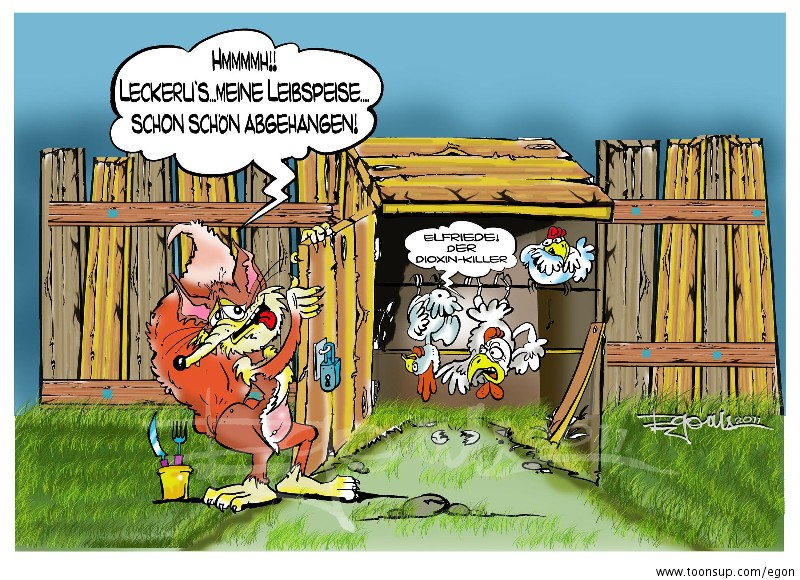 Cartoon: Fuchs du hast das Huhn gestohlen.... 1