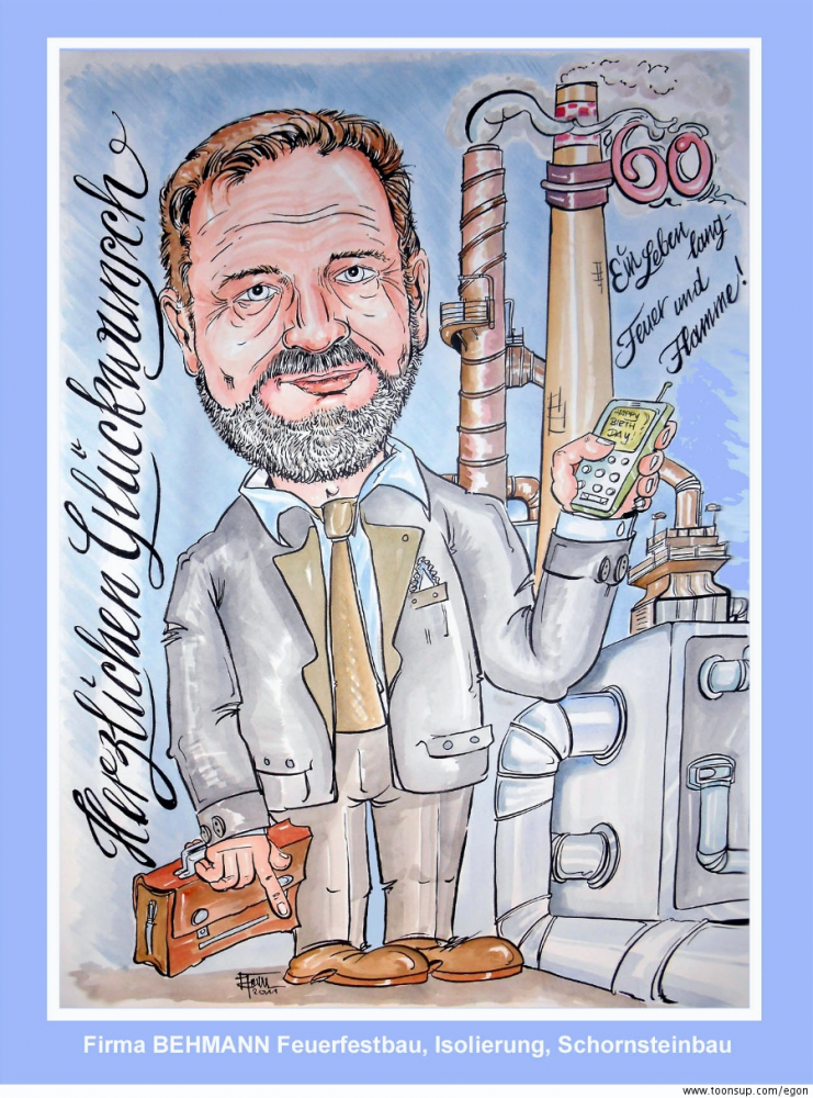Illustration: Geburtstagskarte 50x 60 (Bild) eingerahmt 1