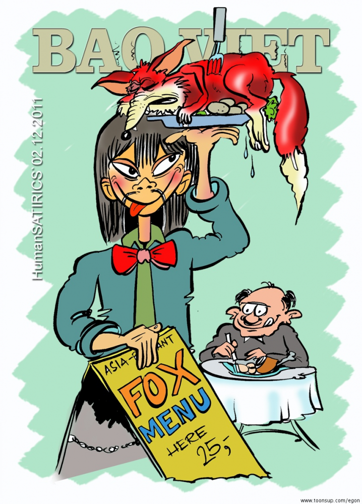 Cartoon: Hunde,Katzen, Füchse altes Lied-Auf zum Dinner ins BAO VIET!! 1