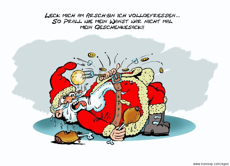 Cartoon: Fressack,Zwischen Frühstück und Gänsebraten.... 1