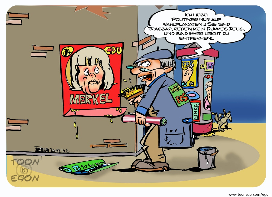 Cartoon: WahlplakateKleber 1