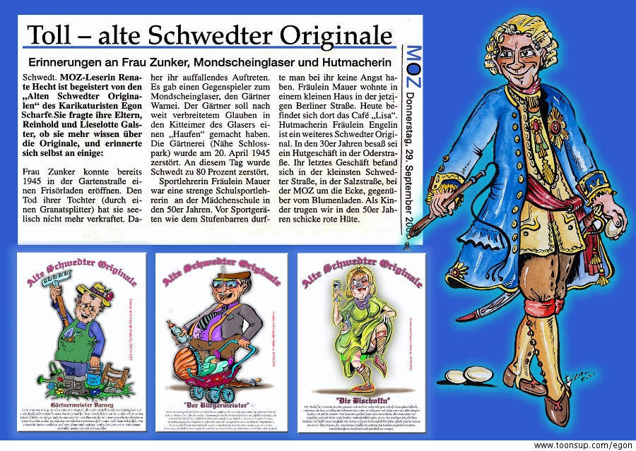 Cartoon: Alte Schwedter Originale /Serie von ca.32 ASO 1