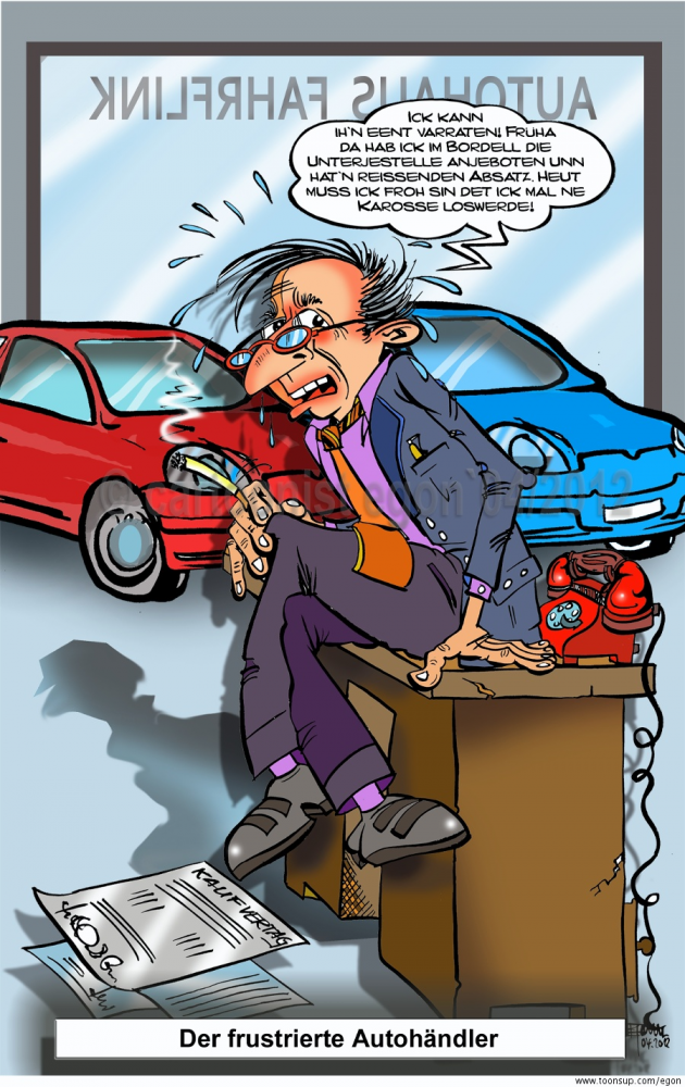 Cartoon: Auftragsarbeit Autohaus 1