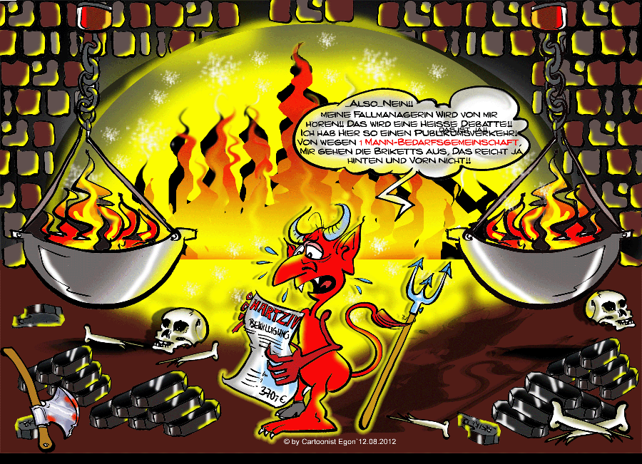 Cartoon: Aufstockung von SGB II Bezügen nun auch in der Hölle!! 1