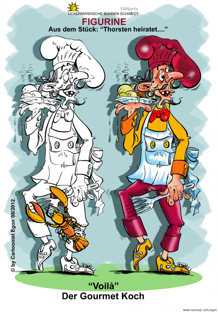 Cartoon: Figurinen zu einem Theaterstück 1