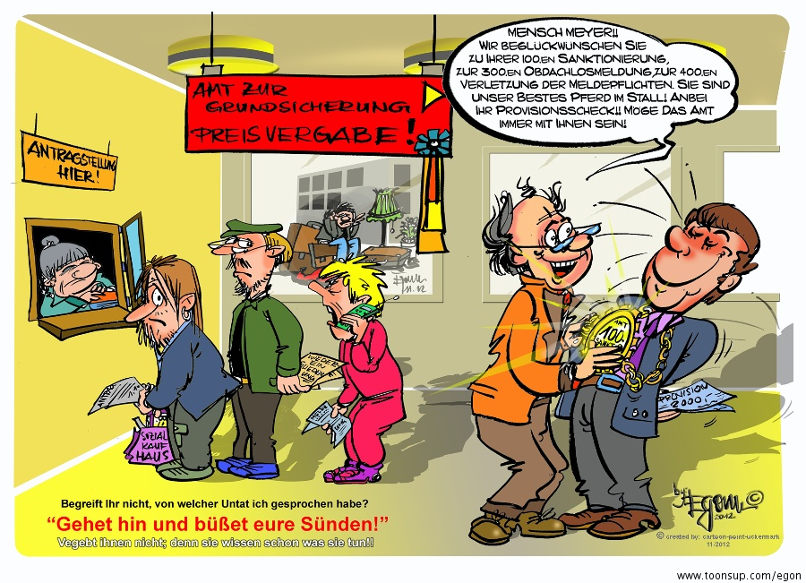 Cartoon: Büßet Euer Unrecht, welches ihr Anderen antut!! 1