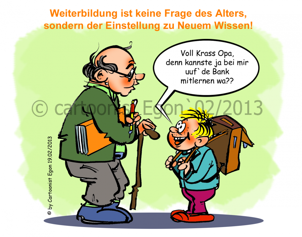 Cartoon: Auftragswerk Thematik :Weiterbildung/Fortbildung 4