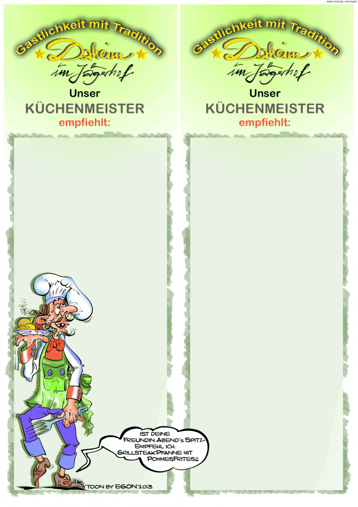 Illustration: GastroSpasscards & Karten Serie Nr1 2