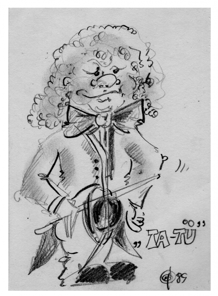 Karrikatur: ARCHIVarbeiten ca.1981 (u 1989) Bleistiftskizzen;Personen 5