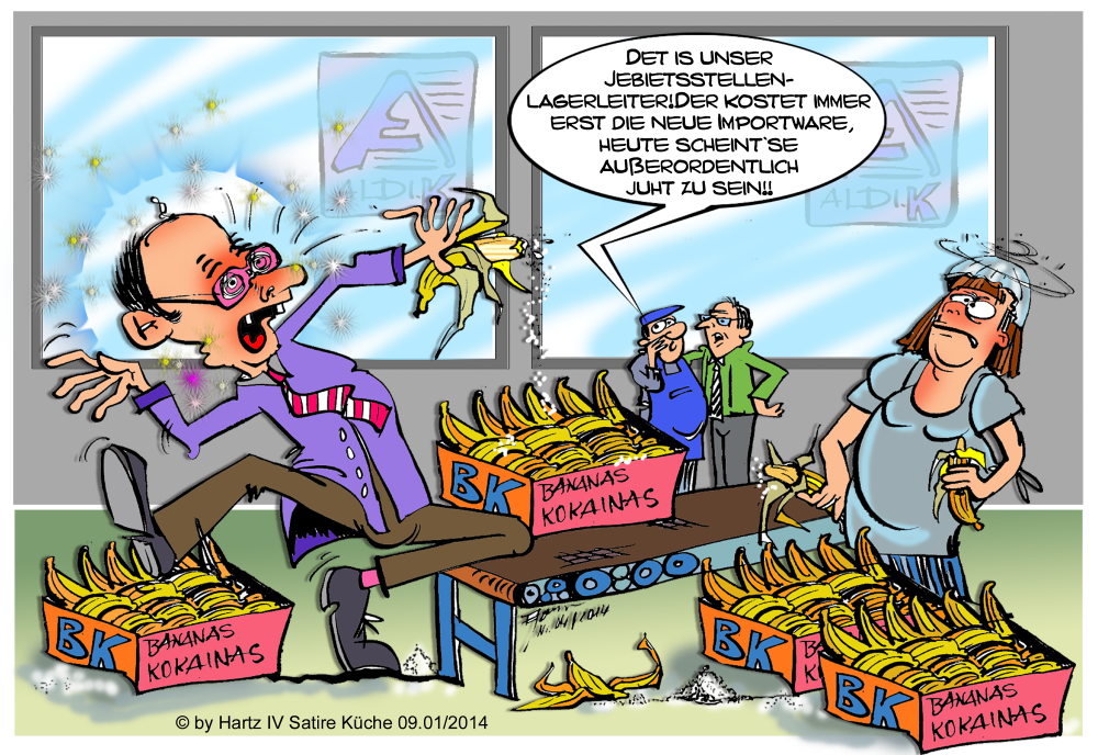 Cartoon: Banana Kokaina: Aldi`s Neujahres Highlight 1