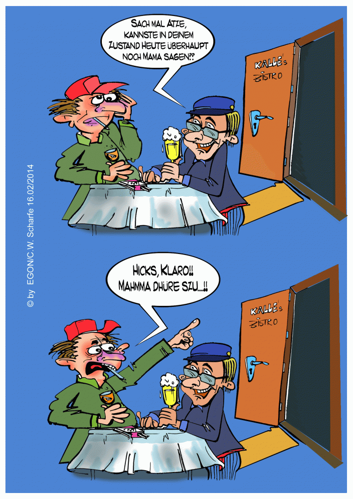 Cartoon: Kneipenkonversationen.... 1