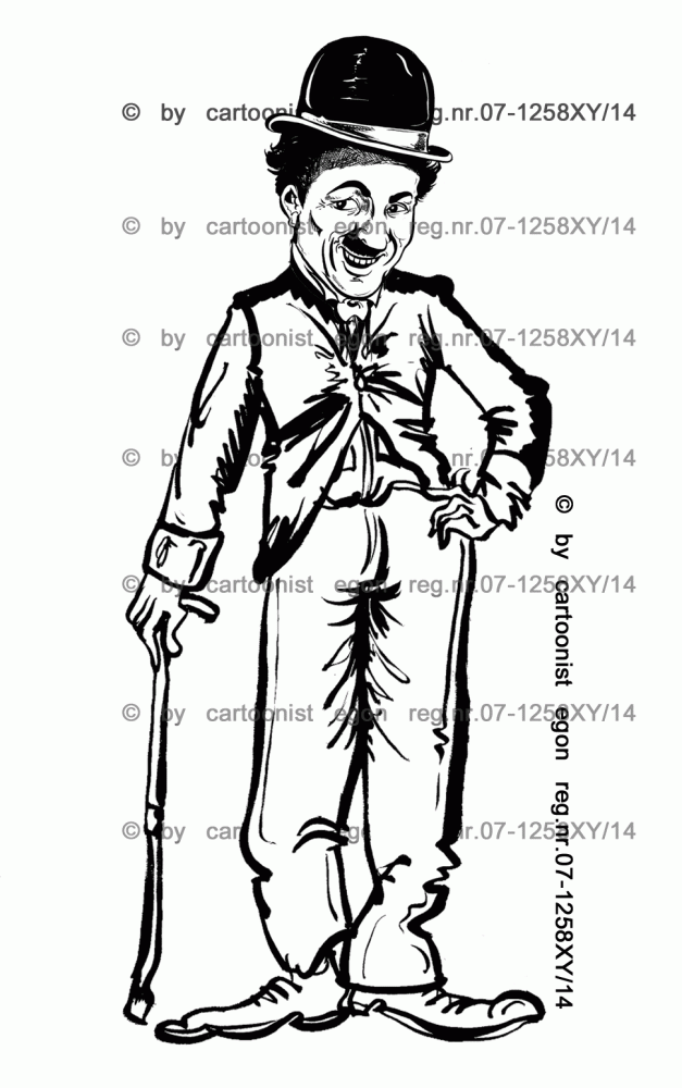 Illustration: Charly Chaplin 3 x (Hommage) 3
