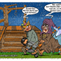 Schaffott im Regen....