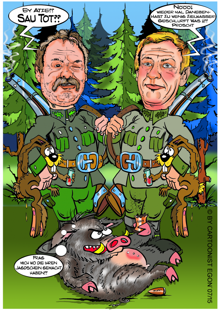 Cartoon: Jagdmotive zum 63igsten (Varianten) 1