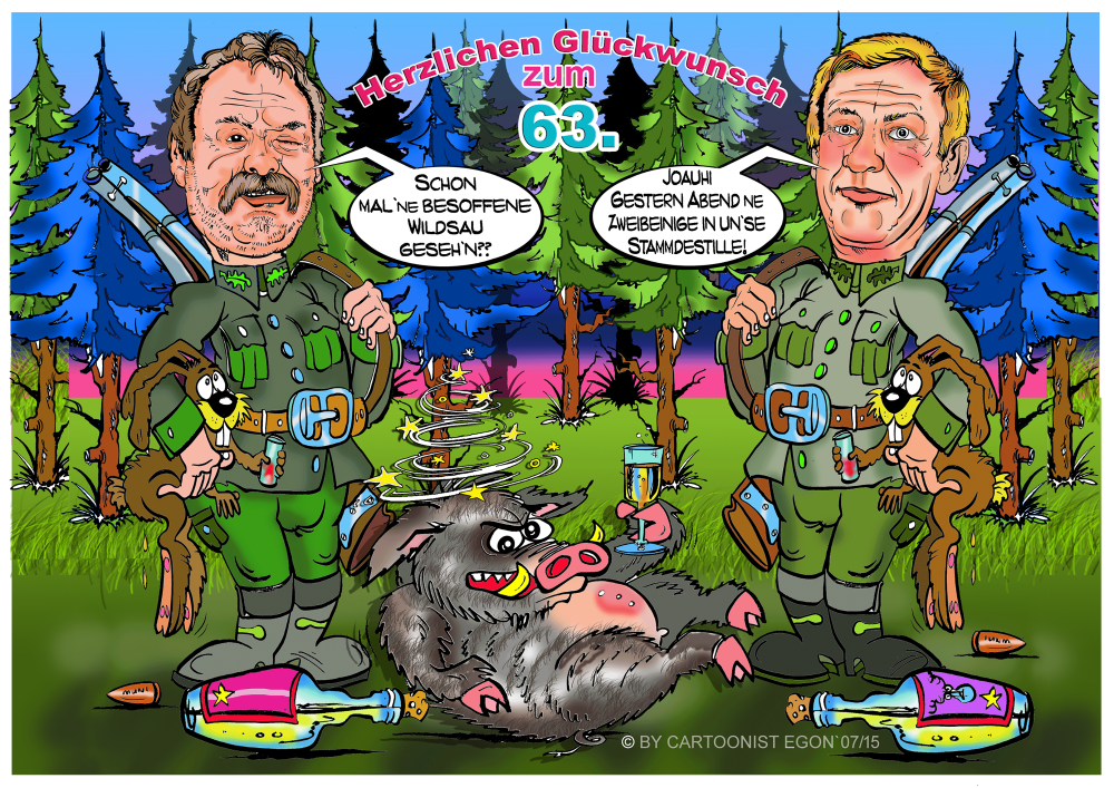 Cartoon: Jagdmotive zum 63igsten (Varianten) 2