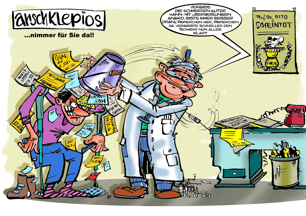 Cartoon: Medizinische Hilfe= '0' 1