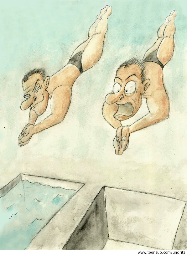 Cartoon: Synchonspringen synchronzed diving 1