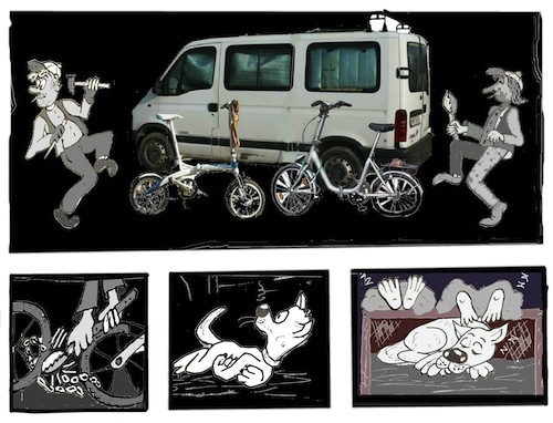 Comic: Fahrradklau in Frankreich am 22.5.15. 2