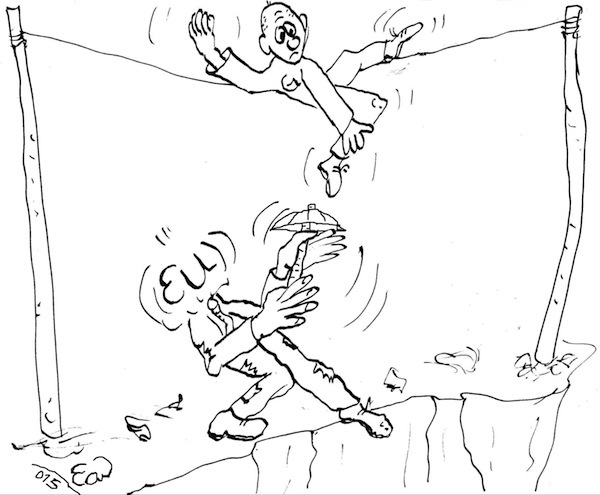 Cartoon: Grexit 5  Rettungsschirmchen 1