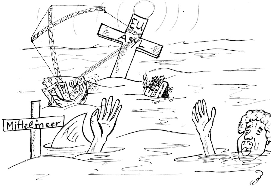 Cartoon: Asyl Friedhof 1