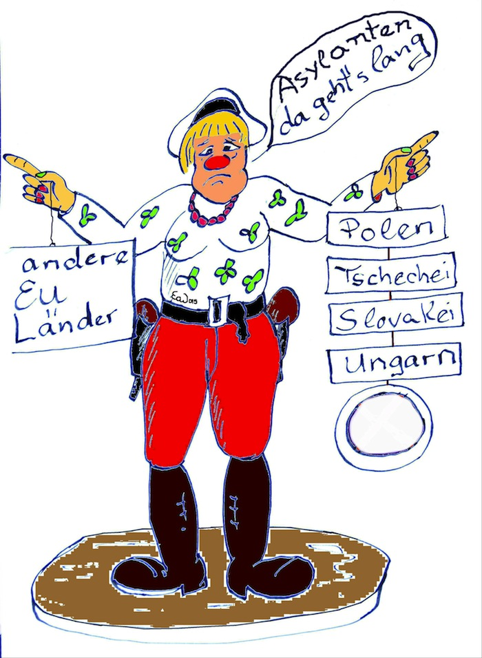 Cartoon: Asylanten Verkehrspolizistin 1