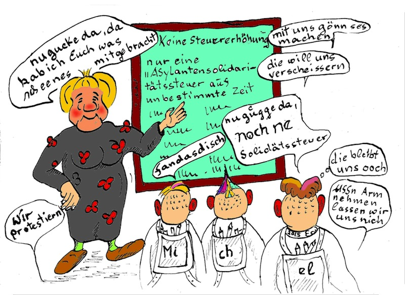 Cartoon: Asylanten Solidaritätssteuer 1