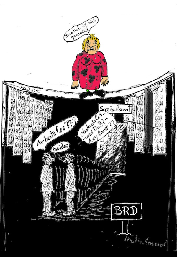 Cartoon: Asyl, Sozialamt 1