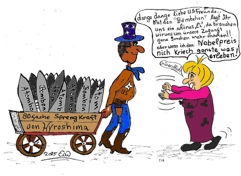 Cartoon: Nobelfriedenspreis für Atomwaffenlagerung??? 1