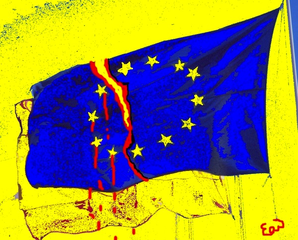 Illustration: Asyl: Euroflagge Riss 1