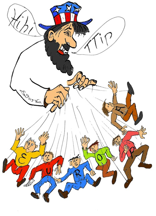Cartoon: TTIP Marionetten 1