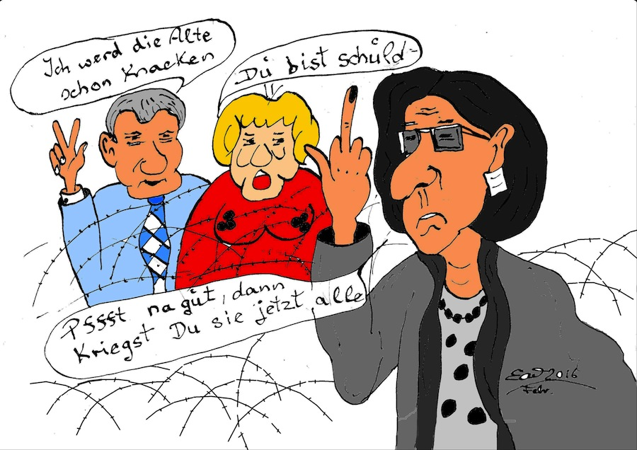 Cartoon: Asyl: Der Streit 1