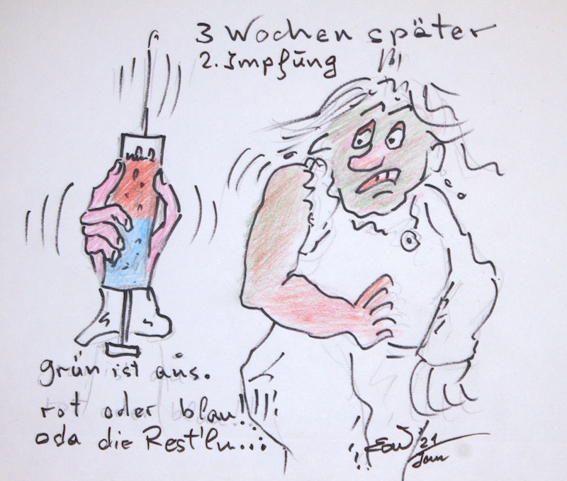 Cartoon: Covid 2. Impfung 1