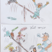 Caricature: die Wahlschaukel 1