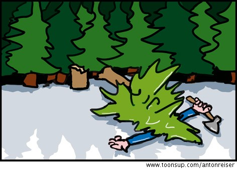 Cartoon: Unterm Weihnachtsbaum 1