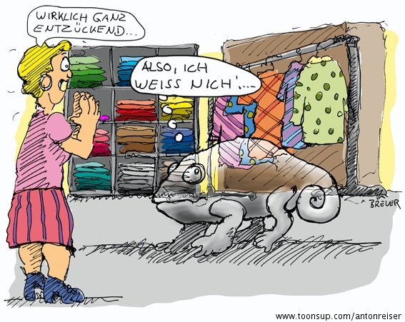 Cartoon: Chamäleon in der Boutique 1